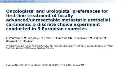 Oncologists’ and urologists’ preferences for first-line treatment of locally advanced/unresecta