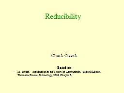 Reducibility Chuck Cusack