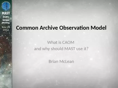 Common Archive Observation Model