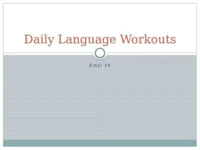 ENG IV Daily Language Workouts