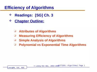 Efficiency of Algorithms