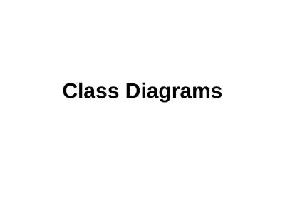 Class Diagrams Class diagram – basic syntax