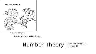 Number Theory CSE 311  Spring