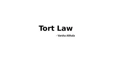 Tort Law  				 - Varsha Aithala