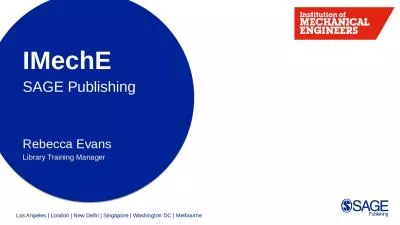 IMechE SAGE Publishing Rebecca Evans