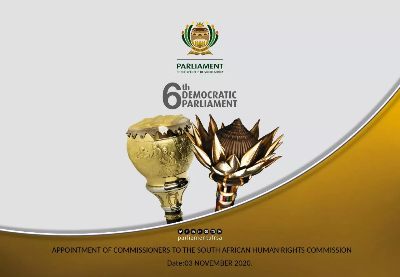 APPOINTMENT OF COMMISSIONERS TO THE SOUTH AFRICAN HUMAN RIGHTS COMMISSION