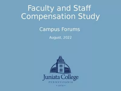 Faculty and Staff  Compensation Study