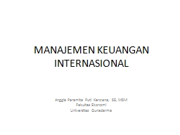 MANAJEMEN KEUANGAN INTERNASIONAL