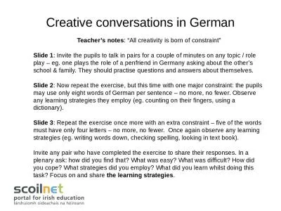 Creative conversations in German