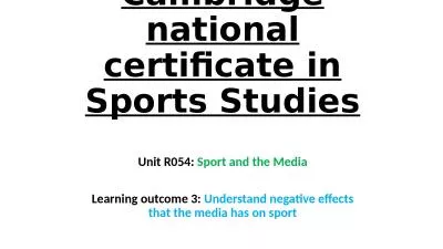 Cambridge national certificate in Sports Studies