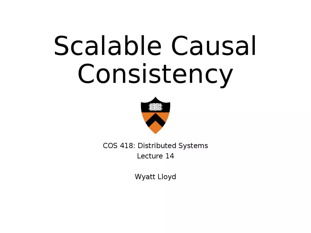 Scalable Causal Consistency