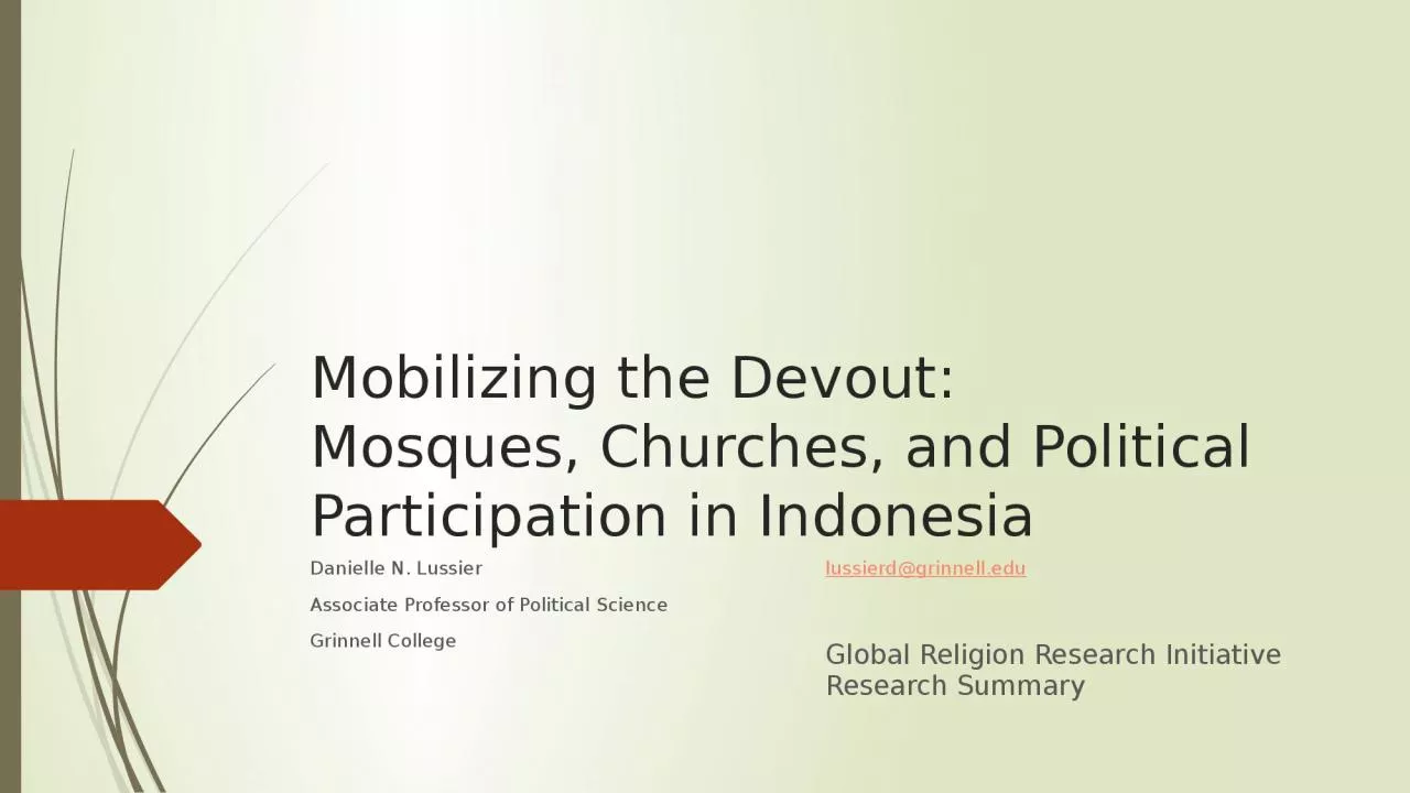 PPT-Mobilizing the Devout: Mosques