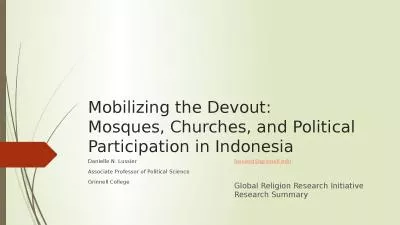 Mobilizing the Devout:  Mosques