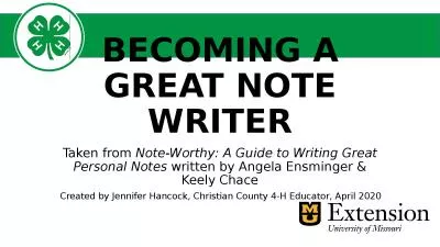 BECOMING A GREAT NOTE WRITER