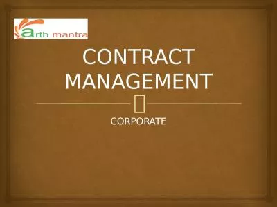 CONTRACT MANAGEMENT CORPORATE