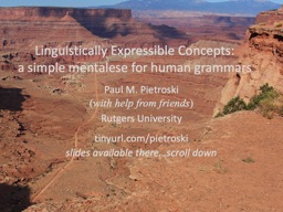 Linguistically Expressible Concepts: