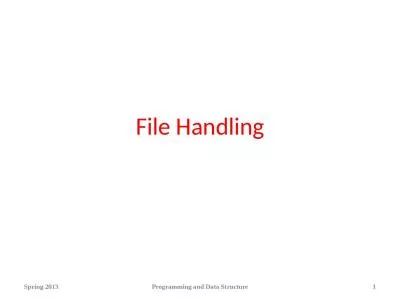 File Handling Spring 2013