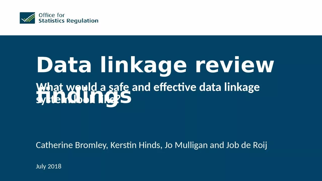 PPT-Data linkage review findings