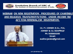 WEBINAR   ON NEW REGISTRATION PROCEDURES OF CHARITABLE AND RELIGIOUS TRUSTS/INSTITUTIONS