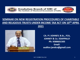 SEMINAR ON NEW REGISTRATION PROCEDURES OF CHARITABLE AND RELIGIOUS TRUSTS UNDER INCOME