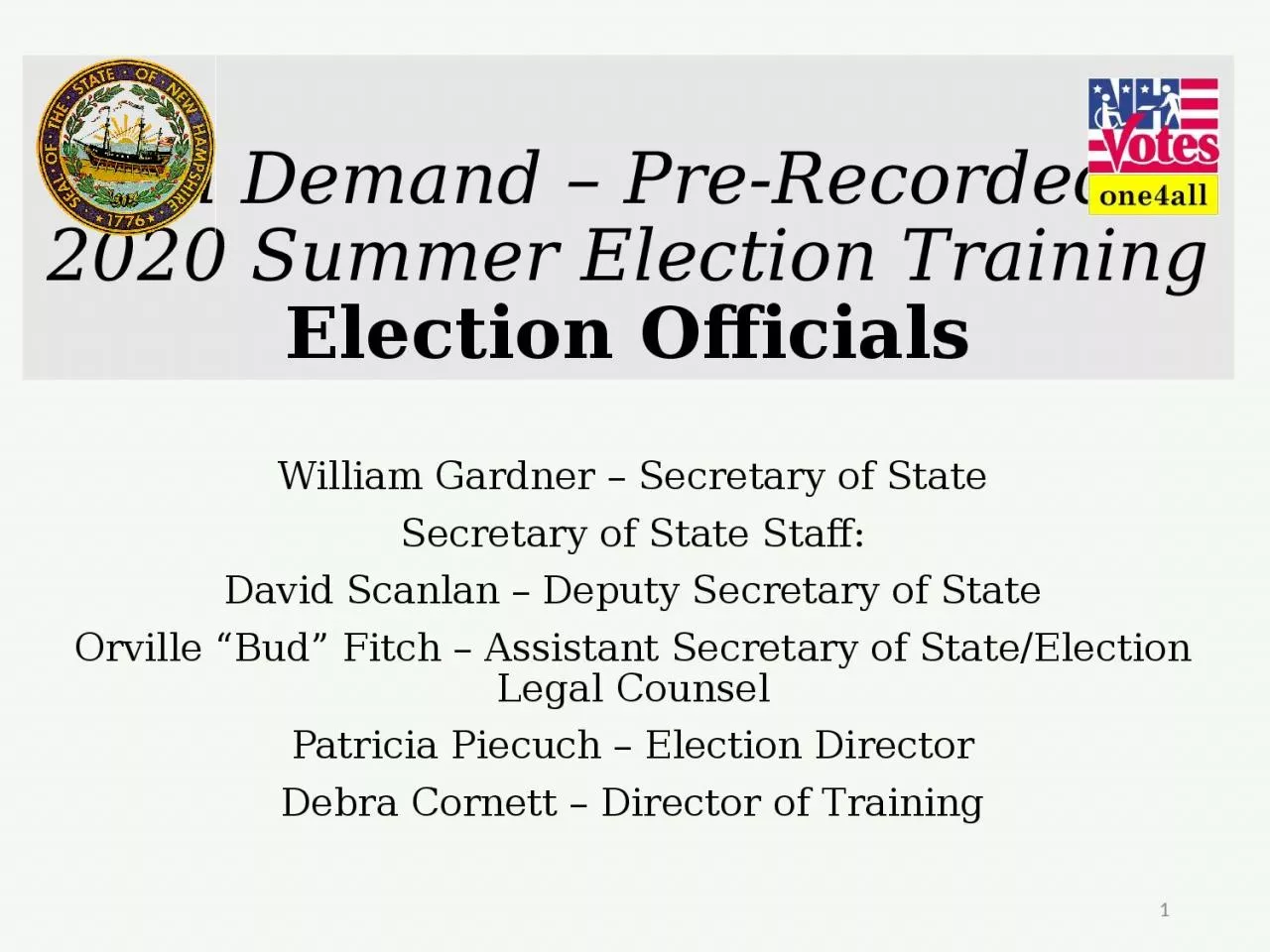 On Demand – Pre-Recorded