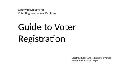 County of Sacramento Voter Registration and Elections