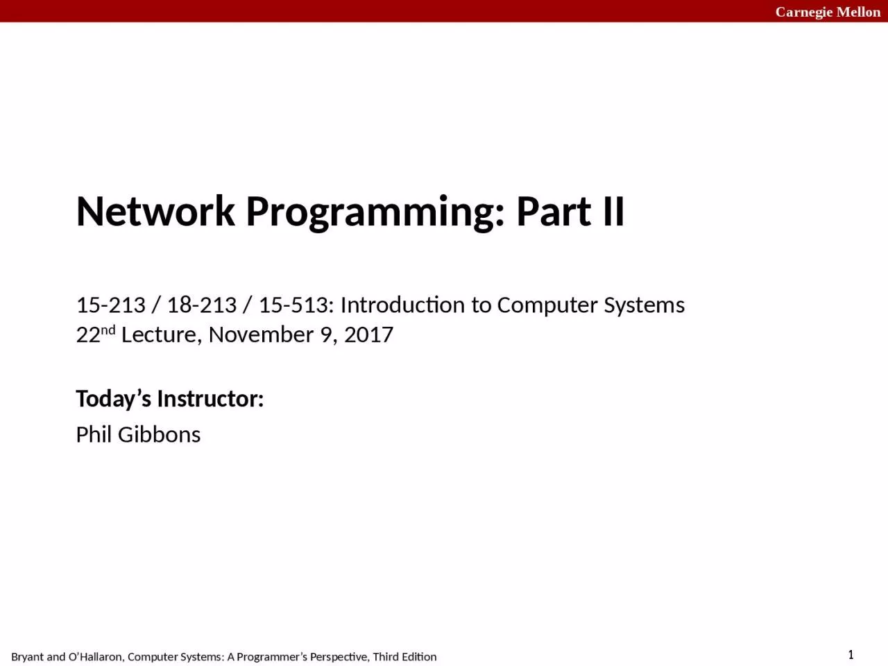 Network Programming: Part II