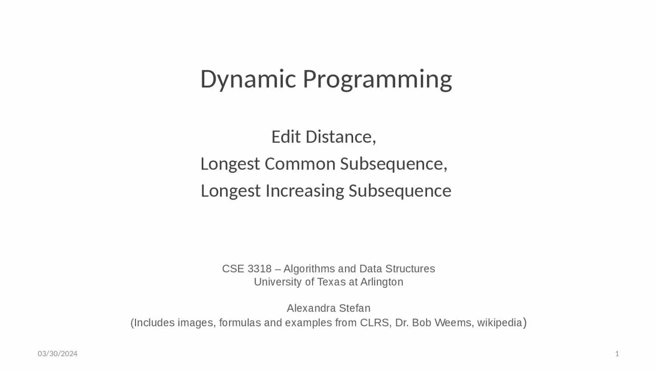 PPT-Dynamic Programming Edit Distance,