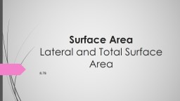Surface Area   Lateral and Total Surface Area