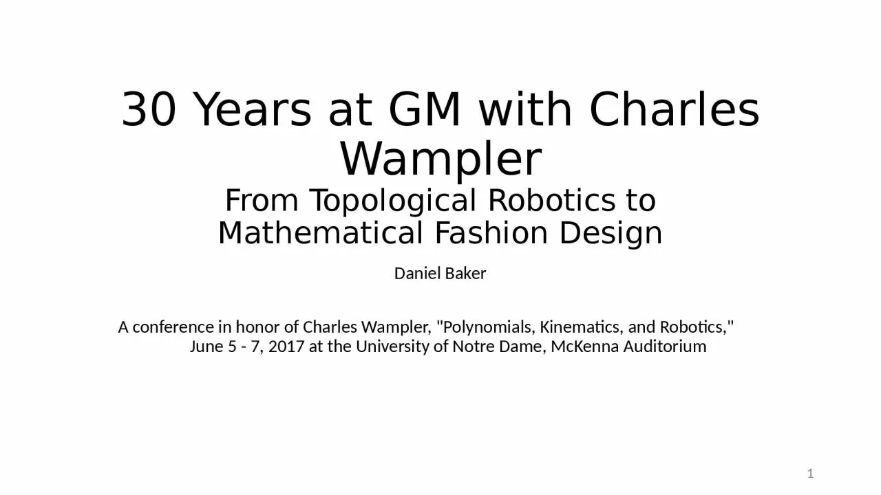 PPT-30 Years at GM with Charles