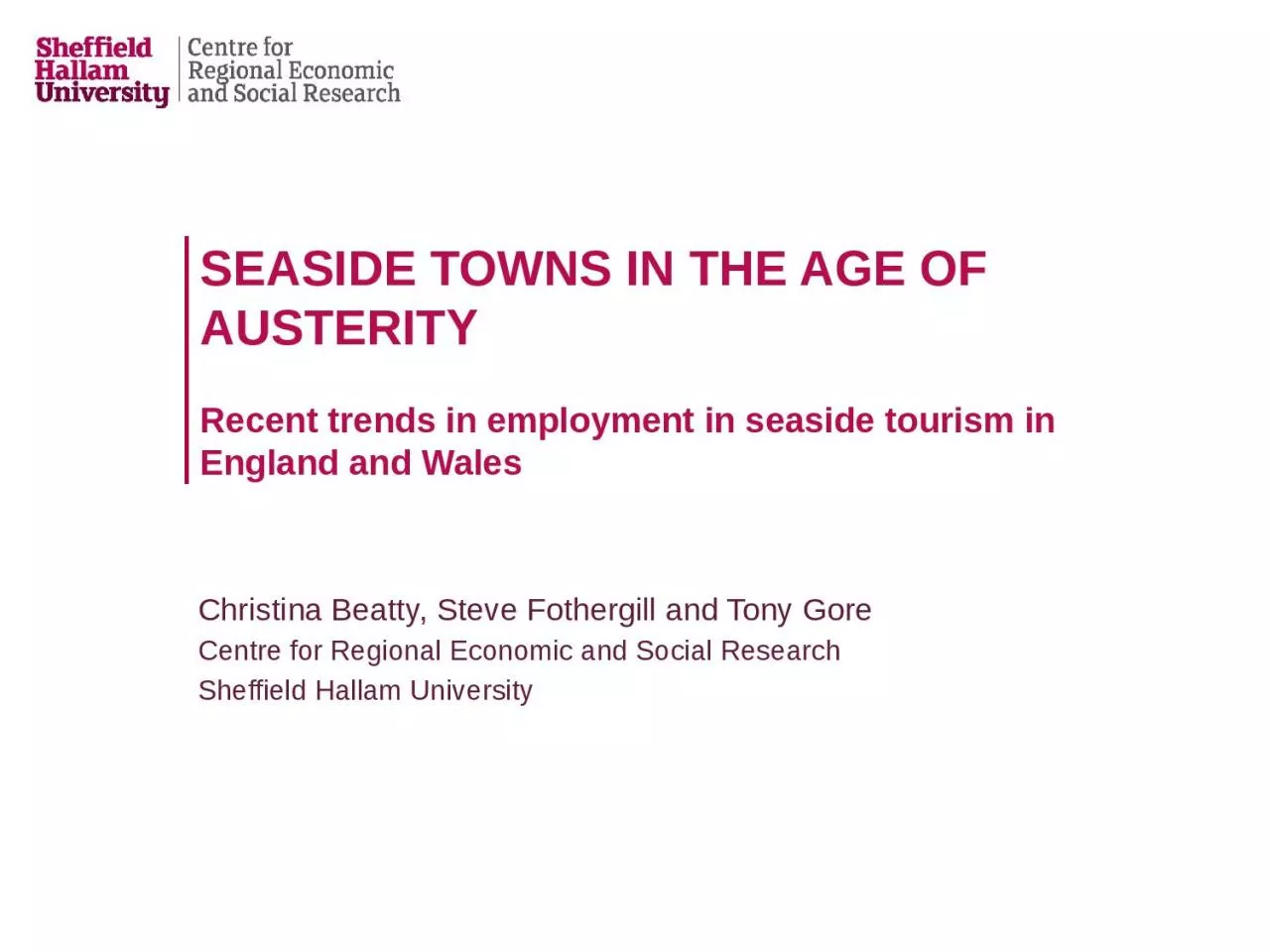 PPT-SEASIDE TOWNS IN THE AGE OF AUSTERITY