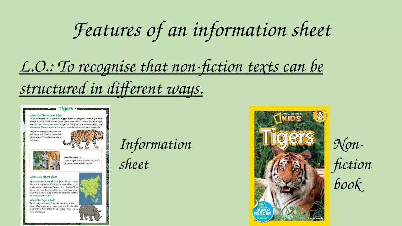 PPT-L.O.: To recognise that non-fiction texts can be structured in different ways.