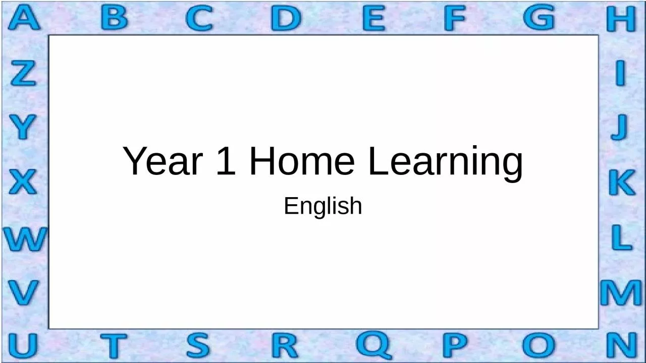 PPT-Year 1 Home Learning English