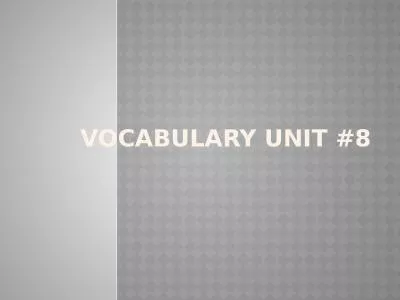 Vocabulary Unit #8 acrimonious