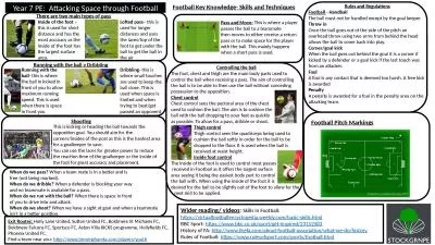 Wider reading/ videos :  Skills in Football: