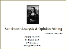 Sentiment Analysis & Opinion Mining