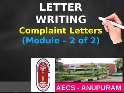 LETTER WRITING Complaint Letters