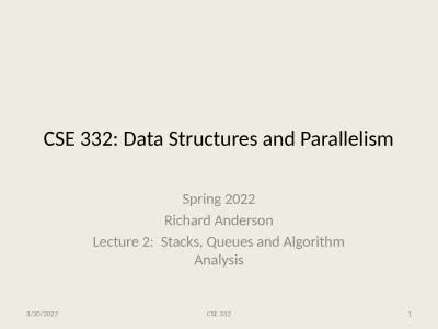 CSE 332: Data Structures and Parallelism