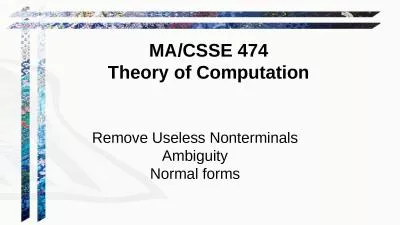 Remove Useless Nonterminals