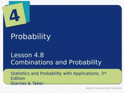 Probability Lesson  4.8 Combinations and Probability