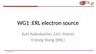 WG1 :ERL electron source