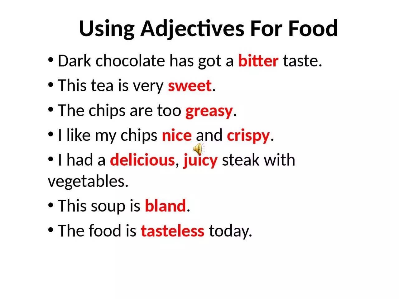 PPT-Using Adjectives For Food