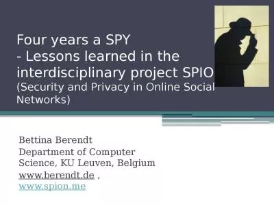 Four years a SPY  - Lessons learned in the interdisciplinary project SPION