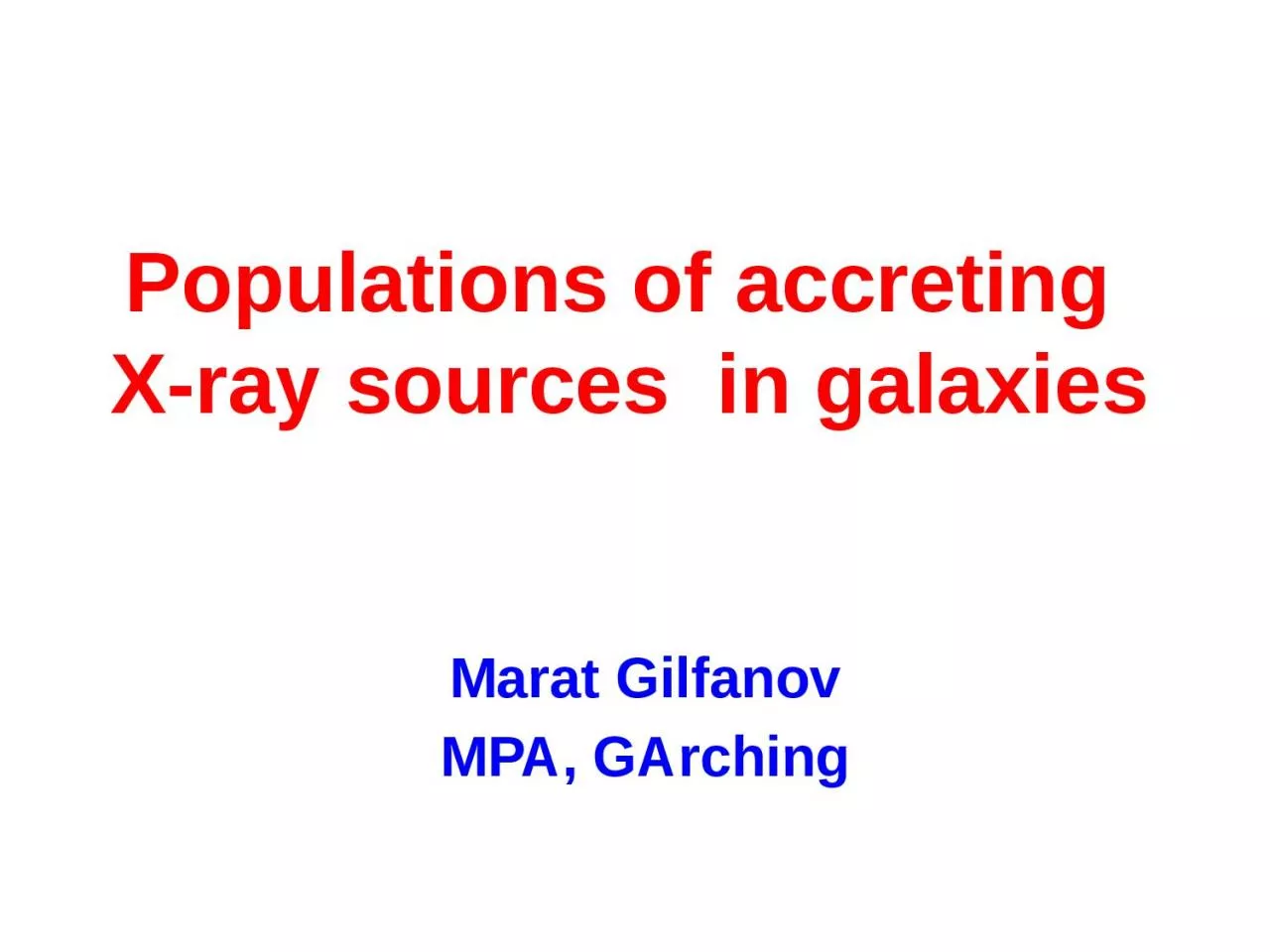 PPT-Populations of accreting