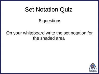 Set Notation Quiz   8 questions