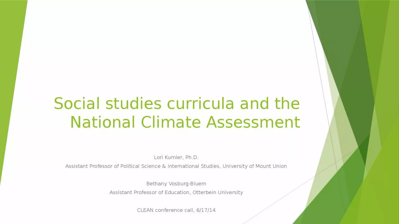 PPT-Social studies curricula and the National Climate Assessment