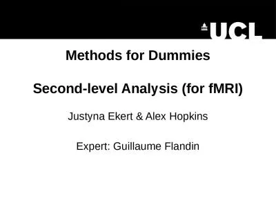 Methods for Dummies Second-level Analysis (for fMRI)