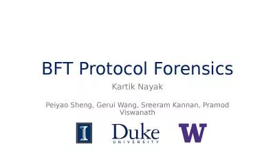 BFT Protocol Forensics Kartik Nayak