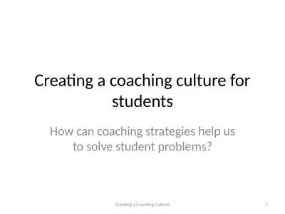 Creating a coaching culture for students