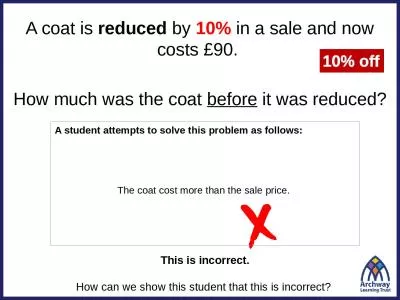 A coat is  reduced  by  10%